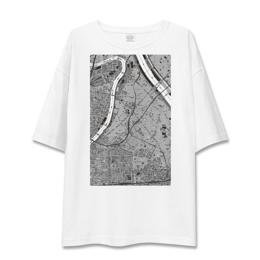 【曳舟(東京都)】地図柄ビッグシルエットTシャツ
