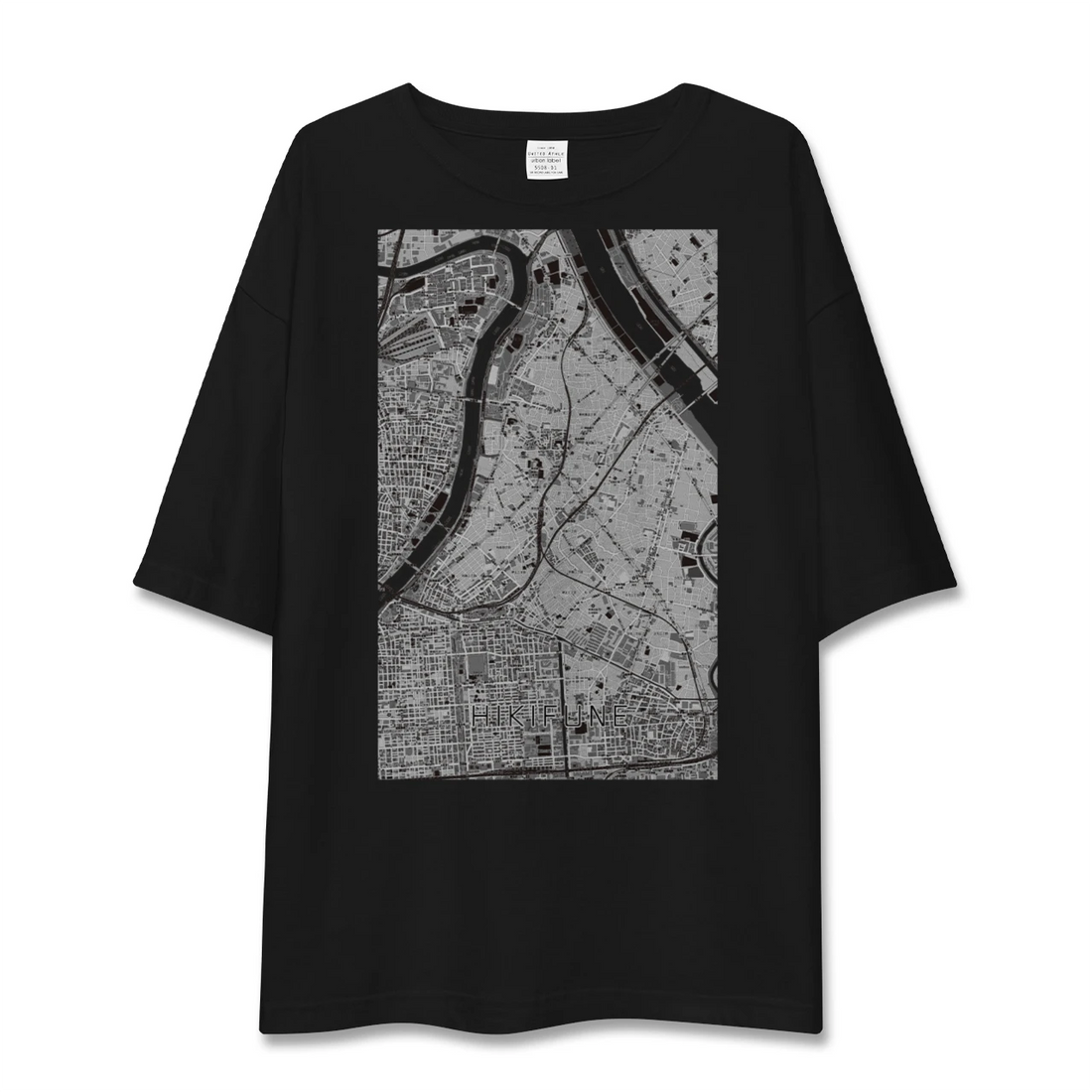 【曳舟(東京都)】地図柄ビッグシルエットTシャツ
