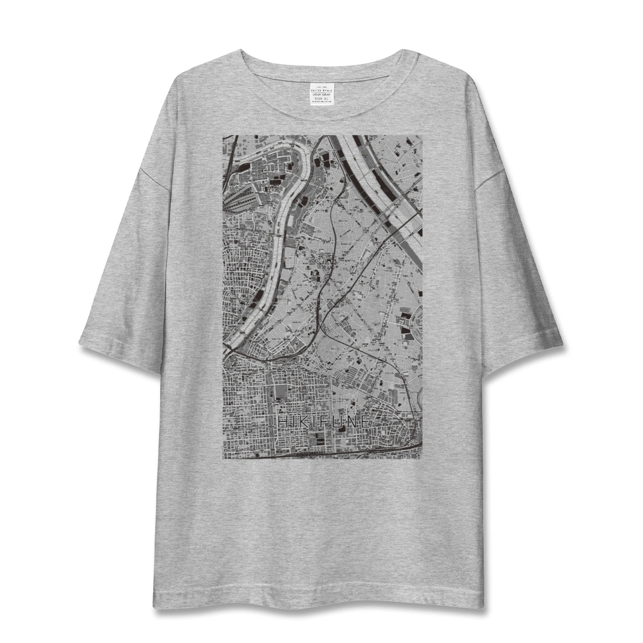 【曳舟（東京都）】地図柄ビッグシルエットTシャツ