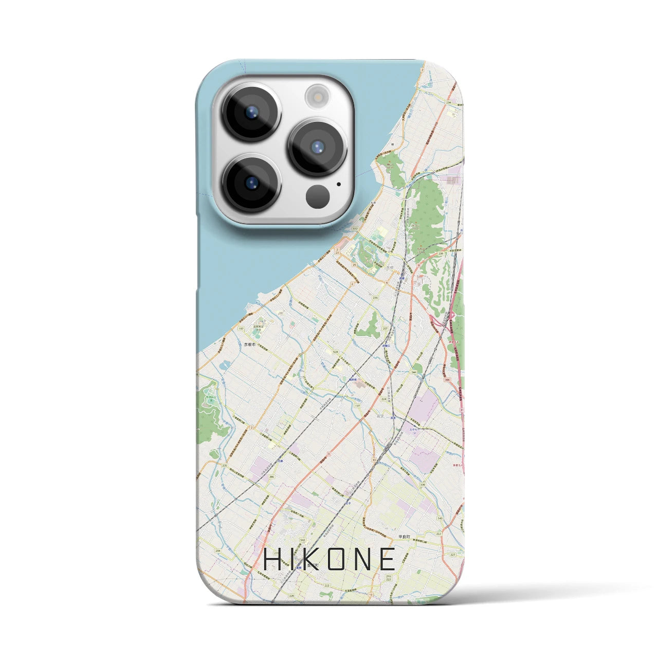【彦根】地図柄iPhoneケース（バックカバータイプ・ナチュラル）iPhone 14 Pro 用