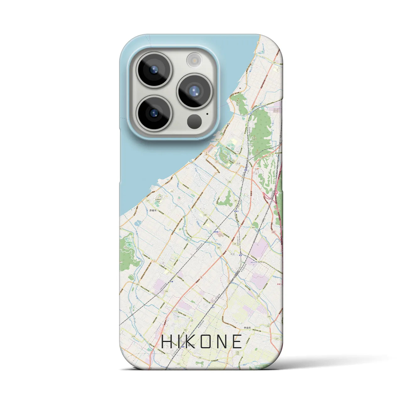 【彦根】地図柄iPhoneケース（バックカバータイプ・ナチュラル）iPhone 15 Pro 用