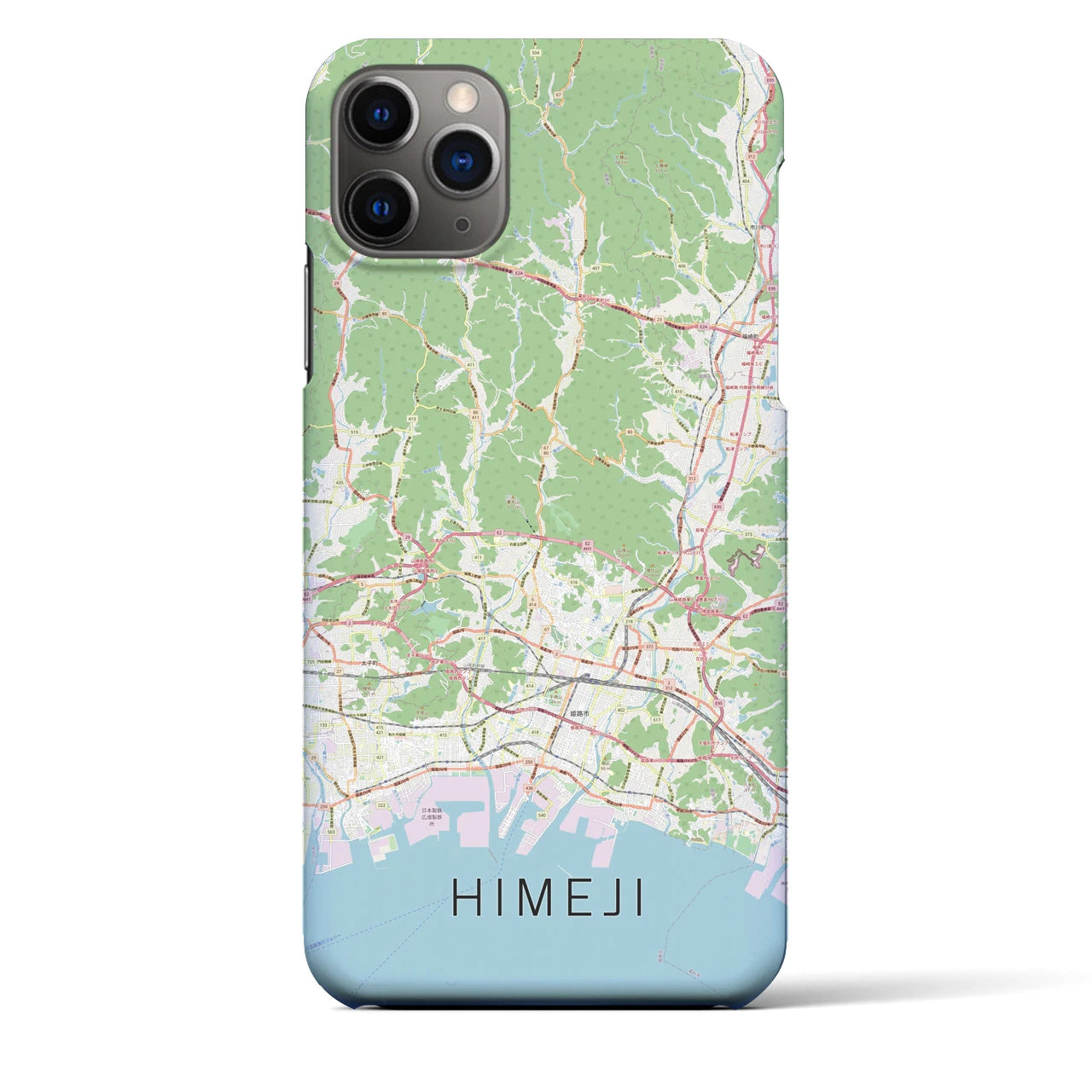 【姫路2】地図柄iPhoneケース（バックカバータイプ・ナチュラル）iPhone 11 Pro Max 用