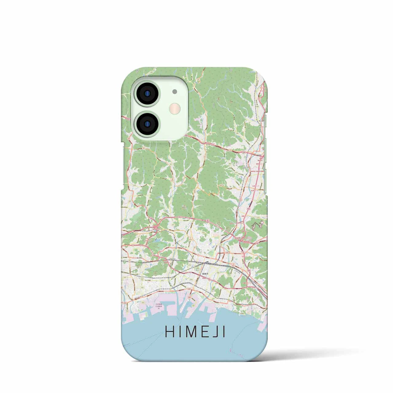【姫路2】地図柄iPhoneケース（バックカバータイプ・ナチュラル）iPhone 12 mini 用