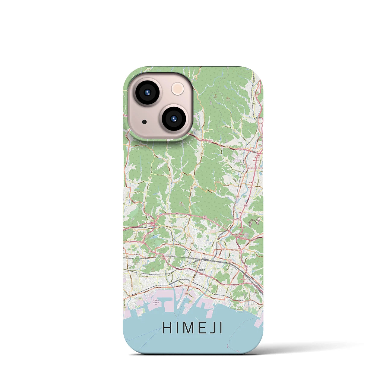 【姫路2】地図柄iPhoneケース（バックカバータイプ・ナチュラル）iPhone 13 mini 用