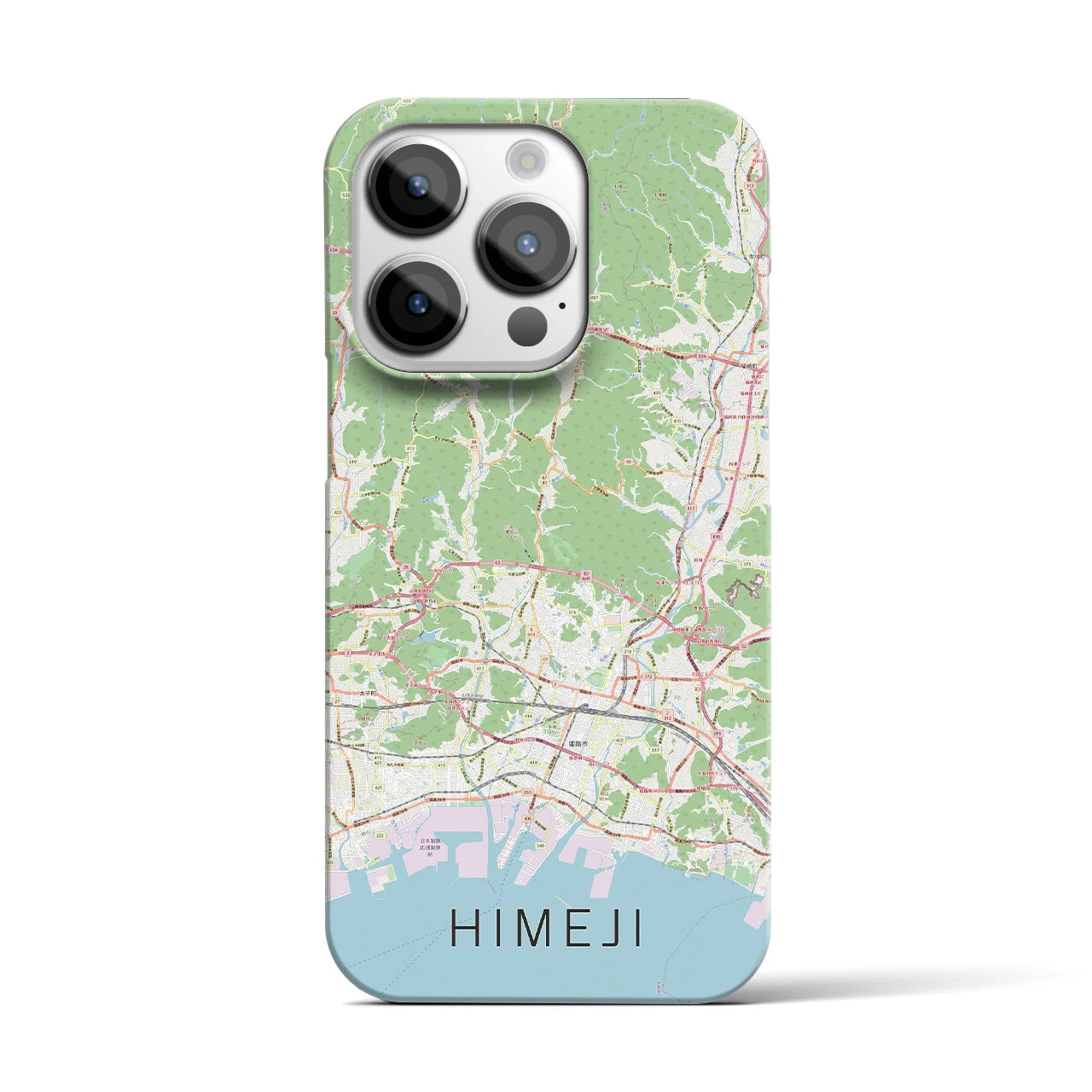 【姫路2】地図柄iPhoneケース（バックカバータイプ・ナチュラル）iPhone 14 Pro 用