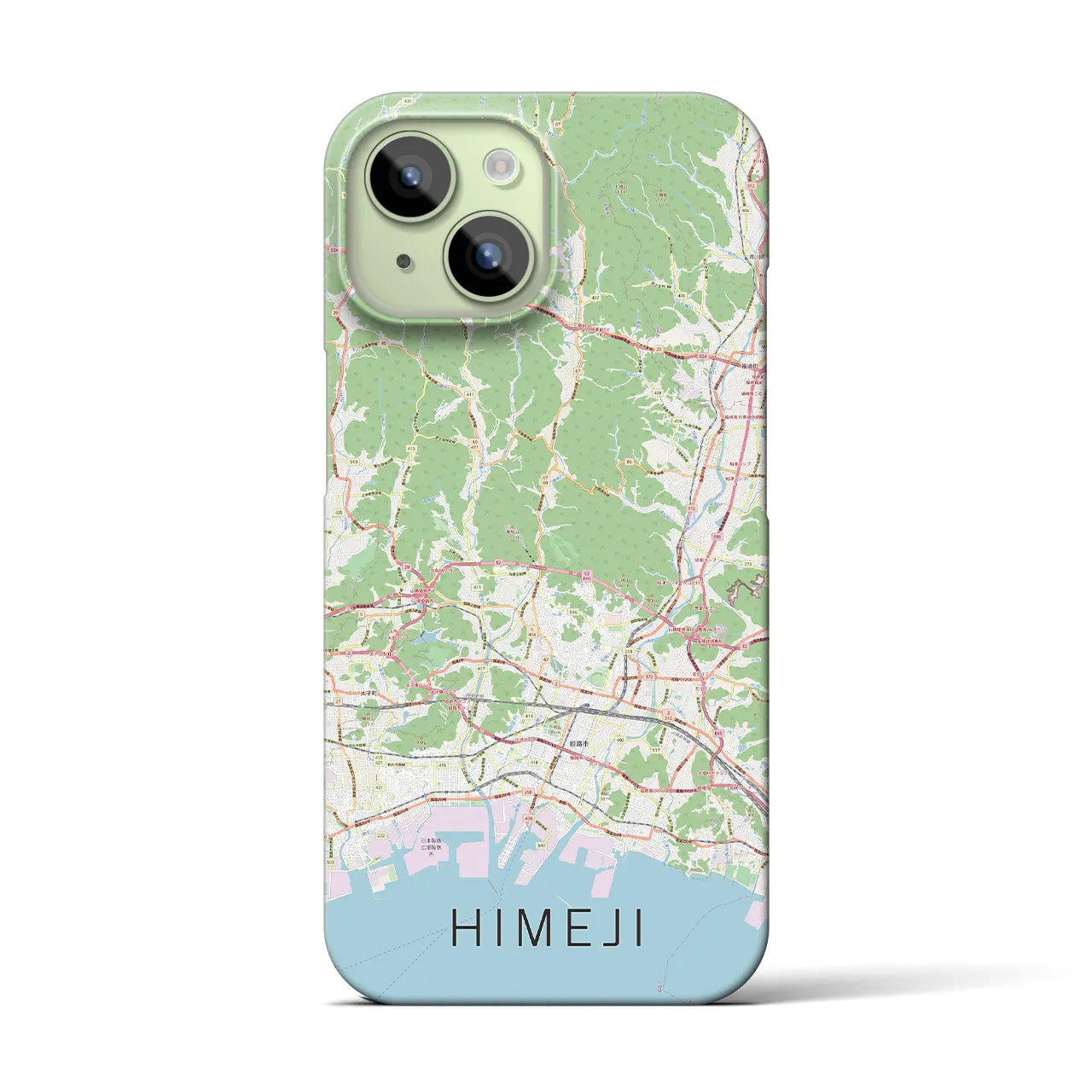 【姫路2】地図柄iPhoneケース（バックカバータイプ・ナチュラル）iPhone 15 用