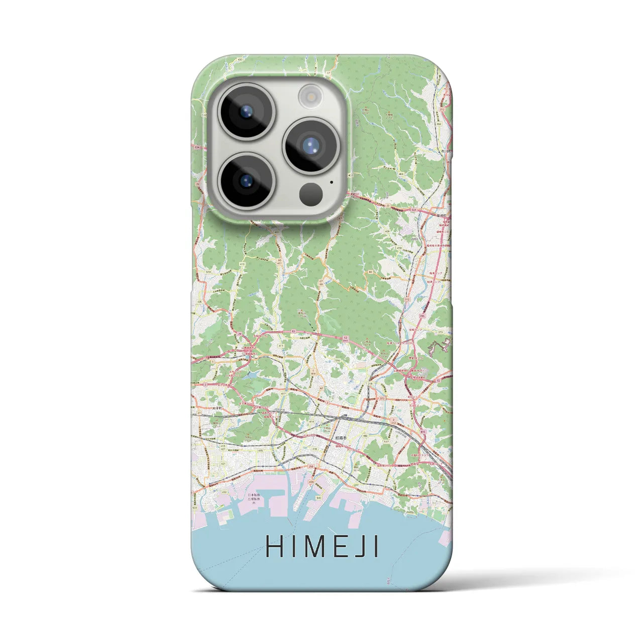 【姫路2】地図柄iPhoneケース（バックカバータイプ・ナチュラル）iPhone 15 Pro 用