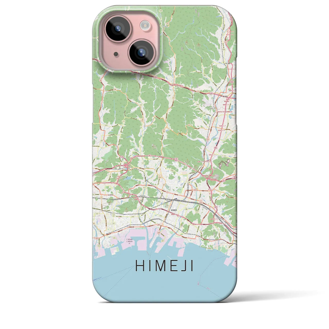 【姫路2】地図柄iPhoneケース（バックカバータイプ・ナチュラル）iPhone 15 Plus 用