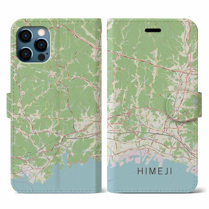 【姫路2（兵庫県）】地図柄iPhoneケース（手帳タイプ）ナチュラル・iPhone 12 / 12 Pro 用