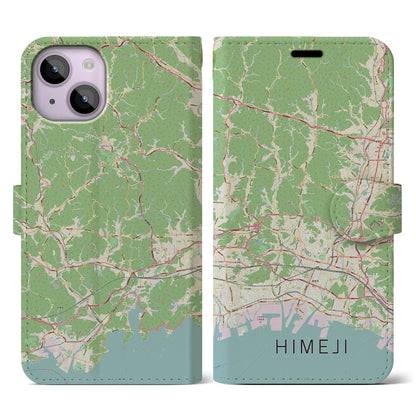 【姫路2（兵庫県）】地図柄iPhoneケース（手帳タイプ）ナチュラル・iPhone 14 用