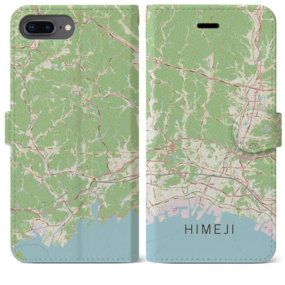 【姫路2（兵庫県）】地図柄iPhoneケース（手帳タイプ）ナチュラル・iPhone 8Plus /7Plus / 6sPlus / 6Plus 用