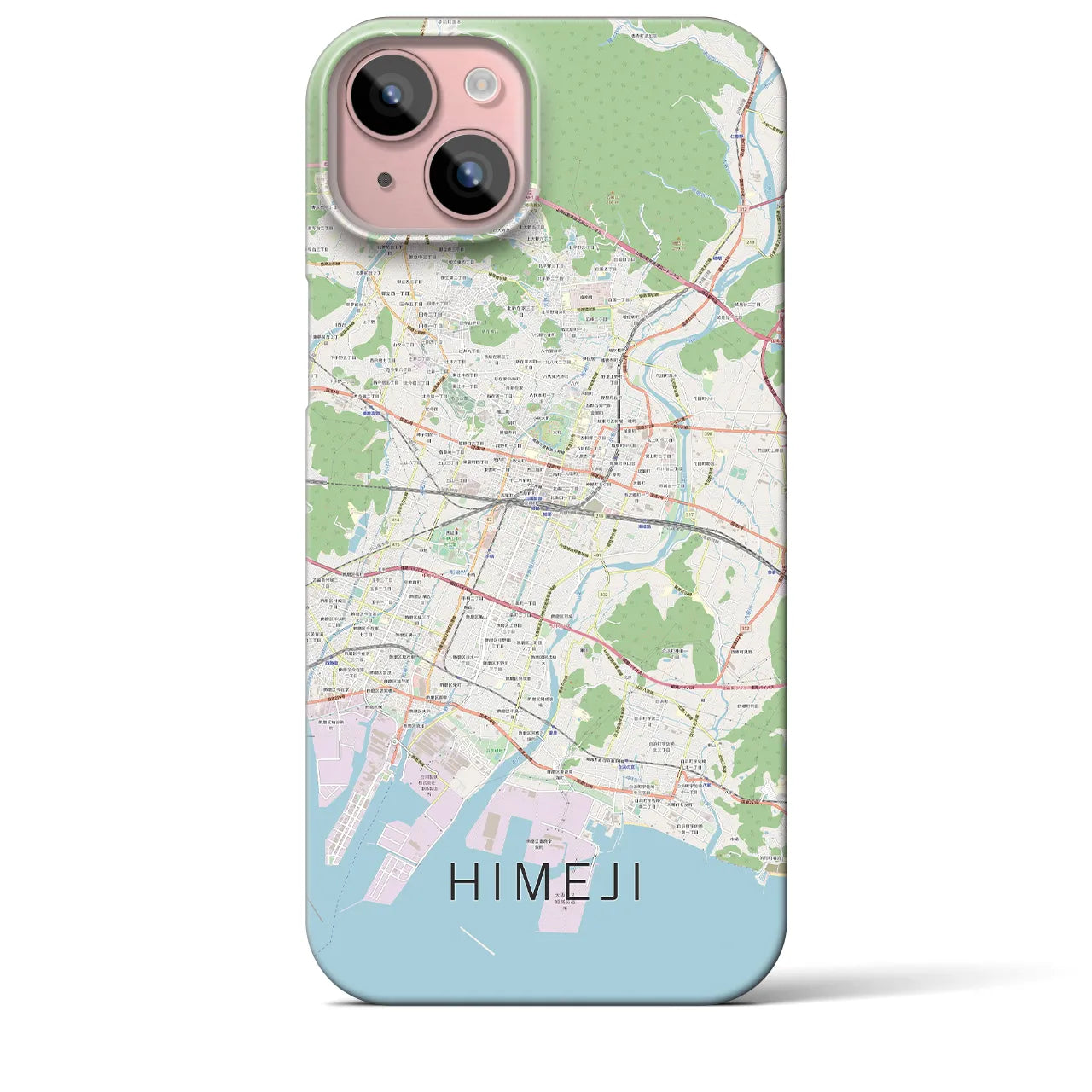 【姫路】地図柄iPhoneケース（バックカバータイプ・ナチュラル）iPhone 15 Plus 用