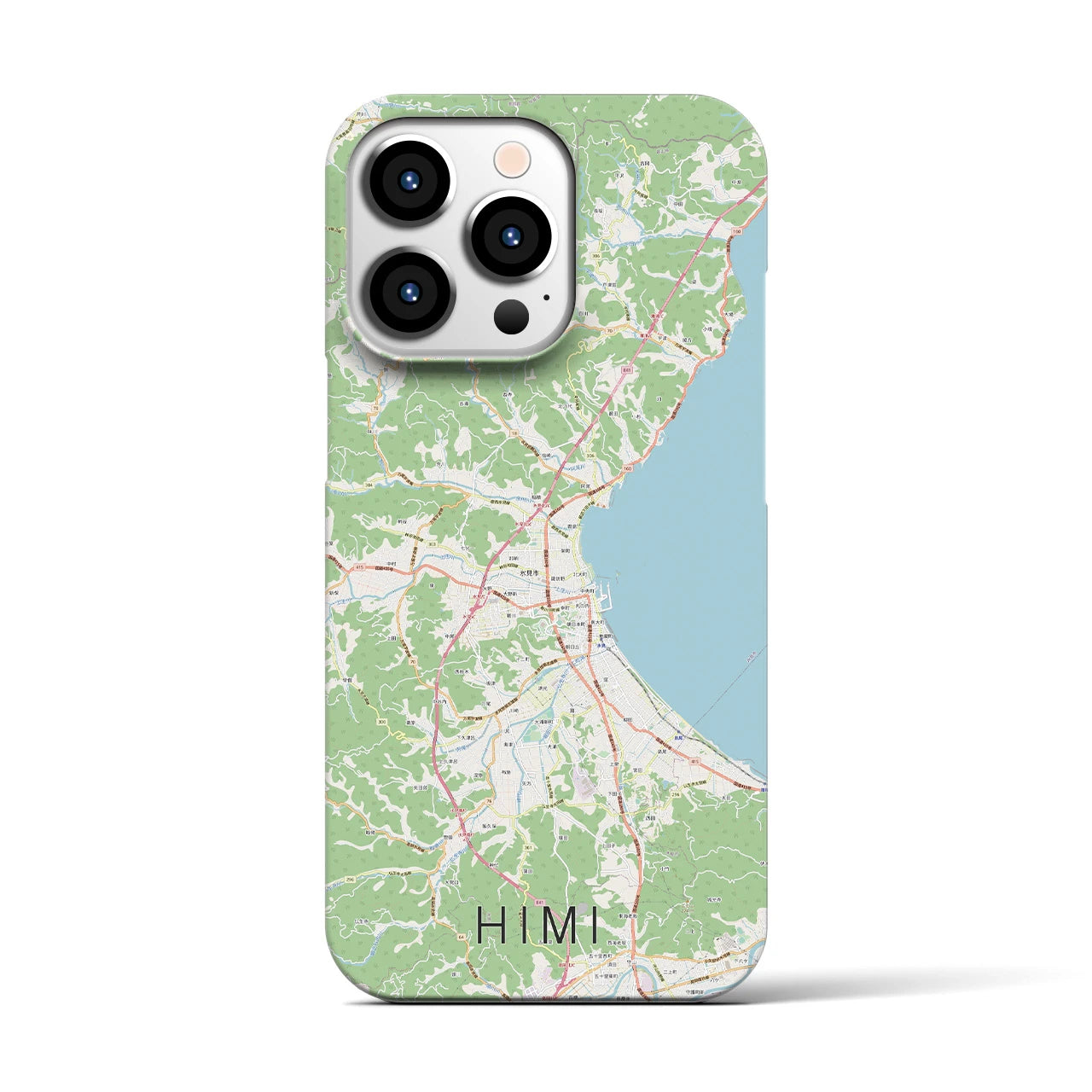 【氷見】地図柄iPhoneケース（バックカバータイプ・ナチュラル）iPhone 13 Pro 用