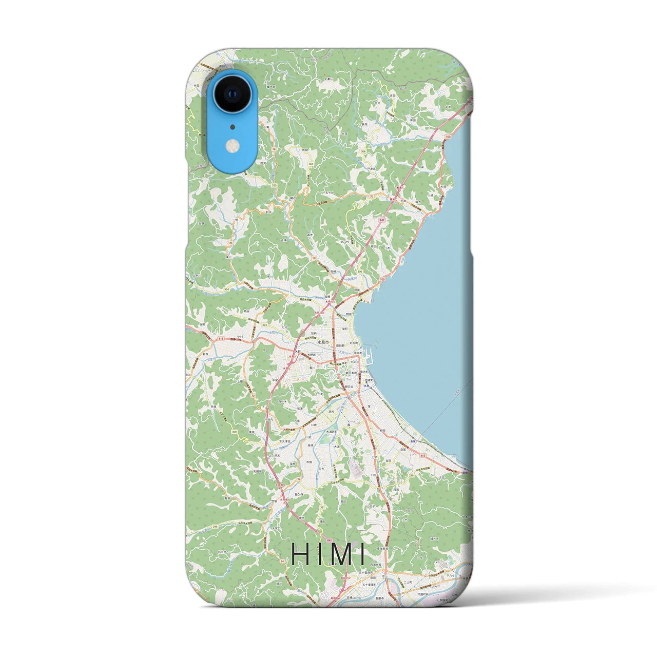 【氷見】地図柄iPhoneケース（バックカバータイプ・ナチュラル）iPhone XR 用