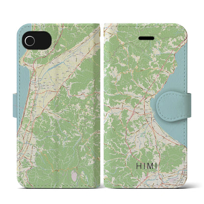 【氷見（富山県）】地図柄iPhoneケース（手帳タイプ）ナチュラル・iPhone SE（第3 / 第2世代） / 8 / 7 / 6s / 6 用