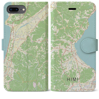 【氷見（富山県）】地図柄iPhoneケース（手帳タイプ）ナチュラル・iPhone 8Plus /7Plus / 6sPlus / 6Plus 用