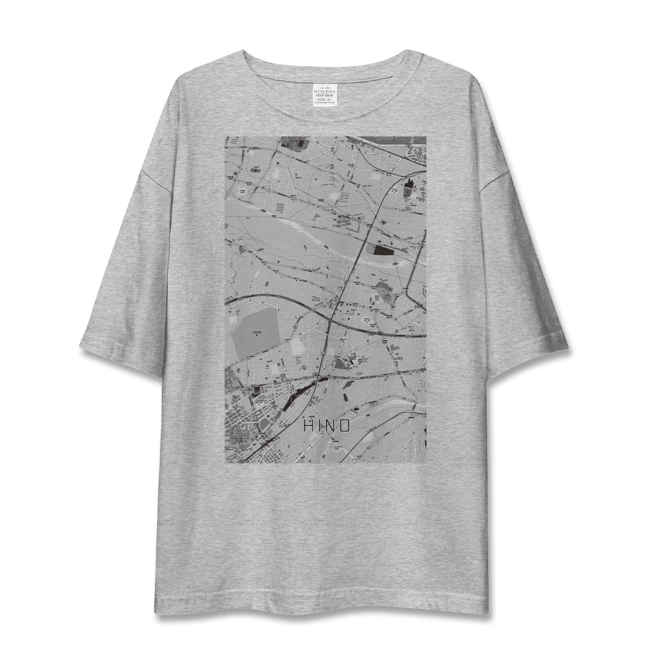 【日野（東京都）】地図柄ビッグシルエットTシャツ