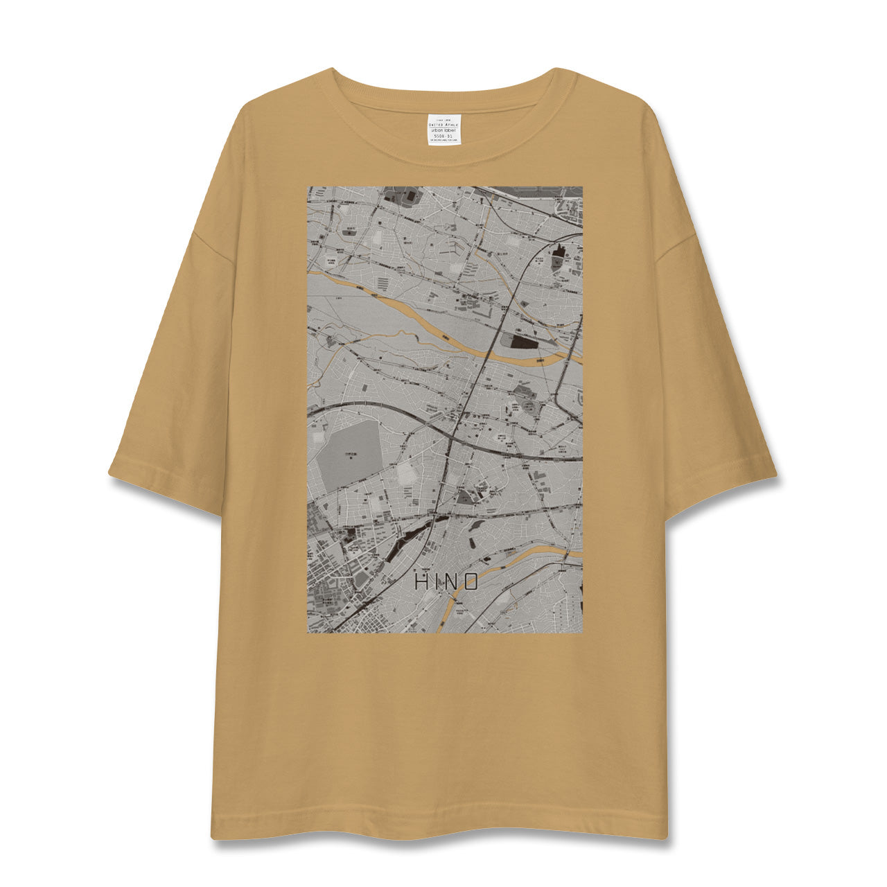 【日野（東京都）】地図柄ビッグシルエットTシャツ