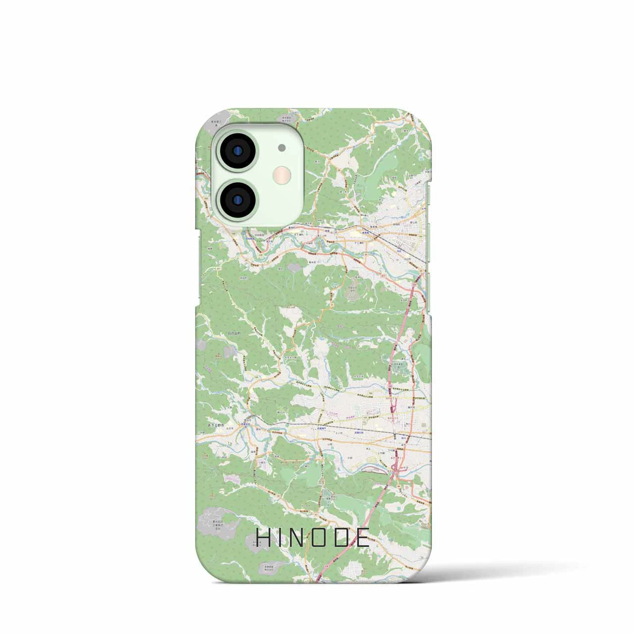 【日の出】地図柄iPhoneケース（バックカバータイプ・ナチュラル）iPhone 12 mini 用