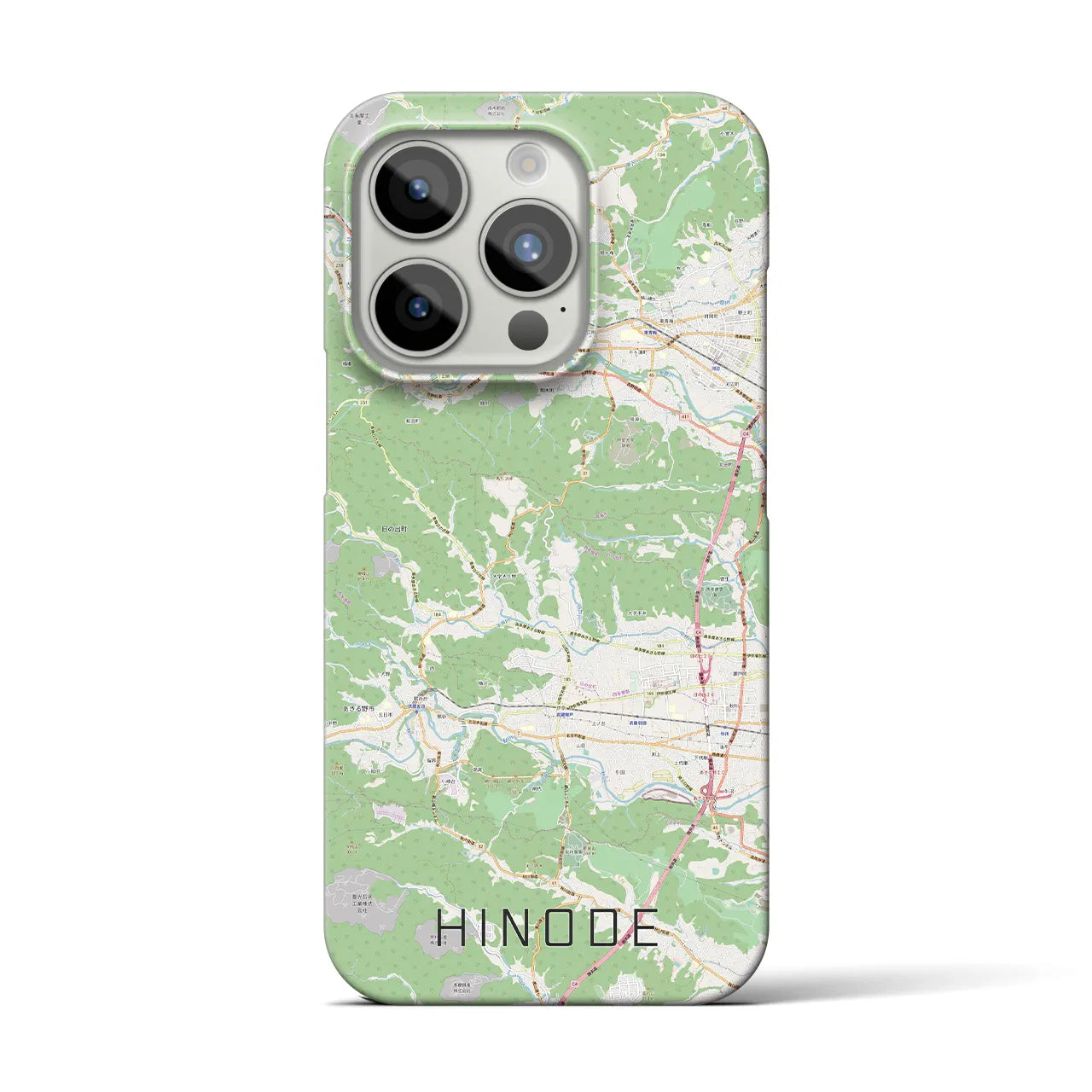 【日の出】地図柄iPhoneケース（バックカバータイプ・ナチュラル）iPhone 15 Pro 用