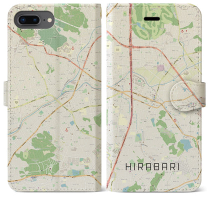 【平針（愛知県）】地図柄iPhoneケース（手帳タイプ）ナチュラル・iPhone 8Plus /7Plus / 6sPlus / 6Plus 用