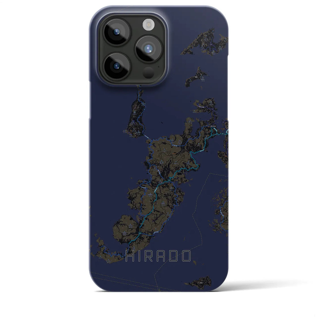 【平戸】地図柄iPhoneケース（バックカバータイプ・ブラック）iPhone 15 Pro Max 用