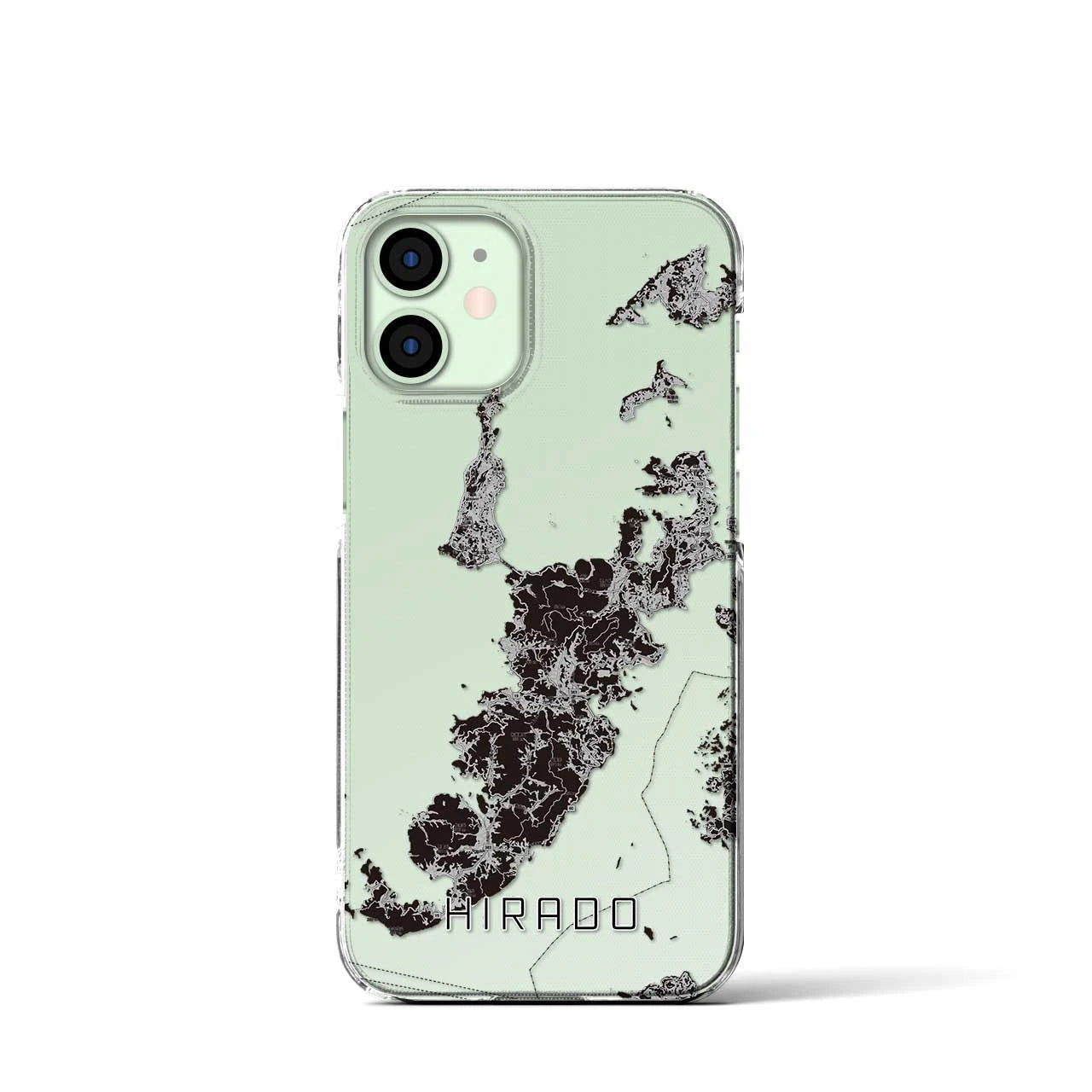 【平戸】地図柄iPhoneケース（クリアタイプ・モノトーン）iPhone 12 mini 用