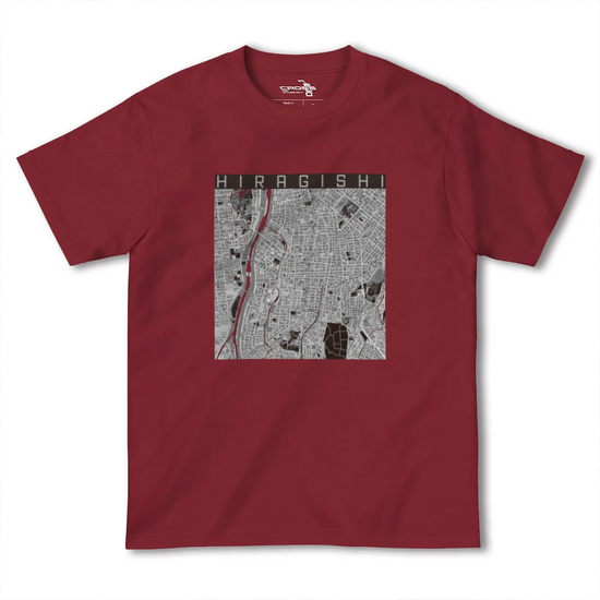 【平岸（北海道）】地図柄ヘビーウェイトTシャツ