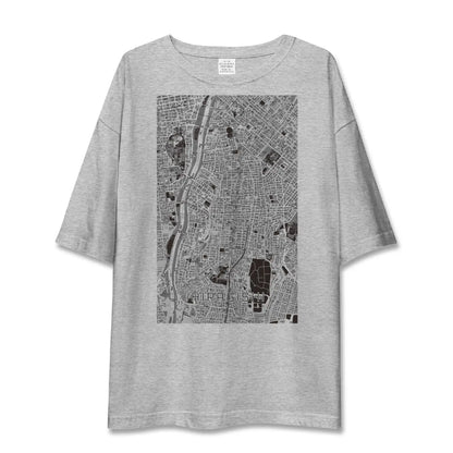【平岸（北海道）】地図柄ビッグシルエットTシャツ