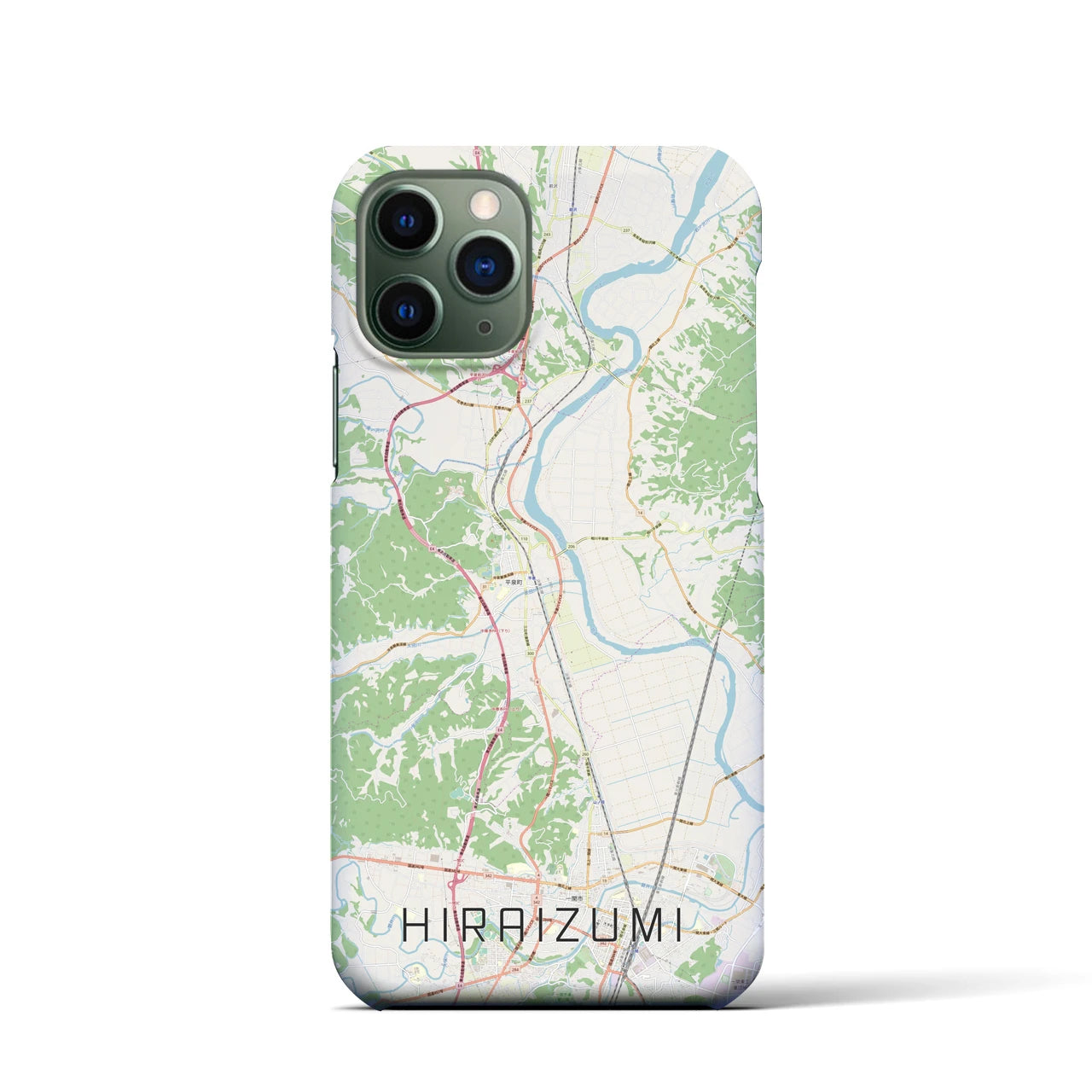 【平泉】地図柄iPhoneケース（バックカバータイプ・ナチュラル）iPhone 11 Pro 用