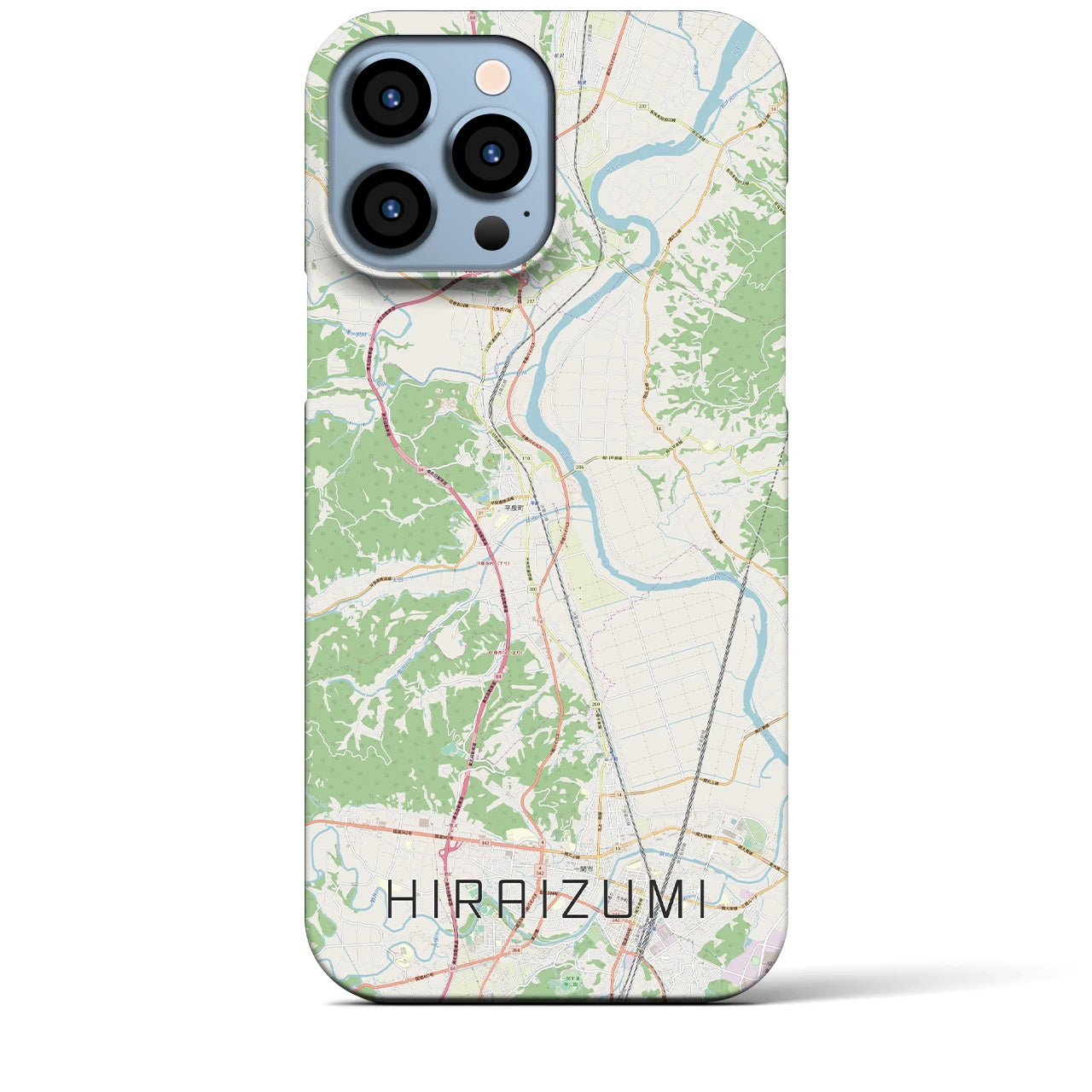 【平泉】地図柄iPhoneケース（バックカバータイプ・ナチュラル）iPhone 13 Pro Max 用