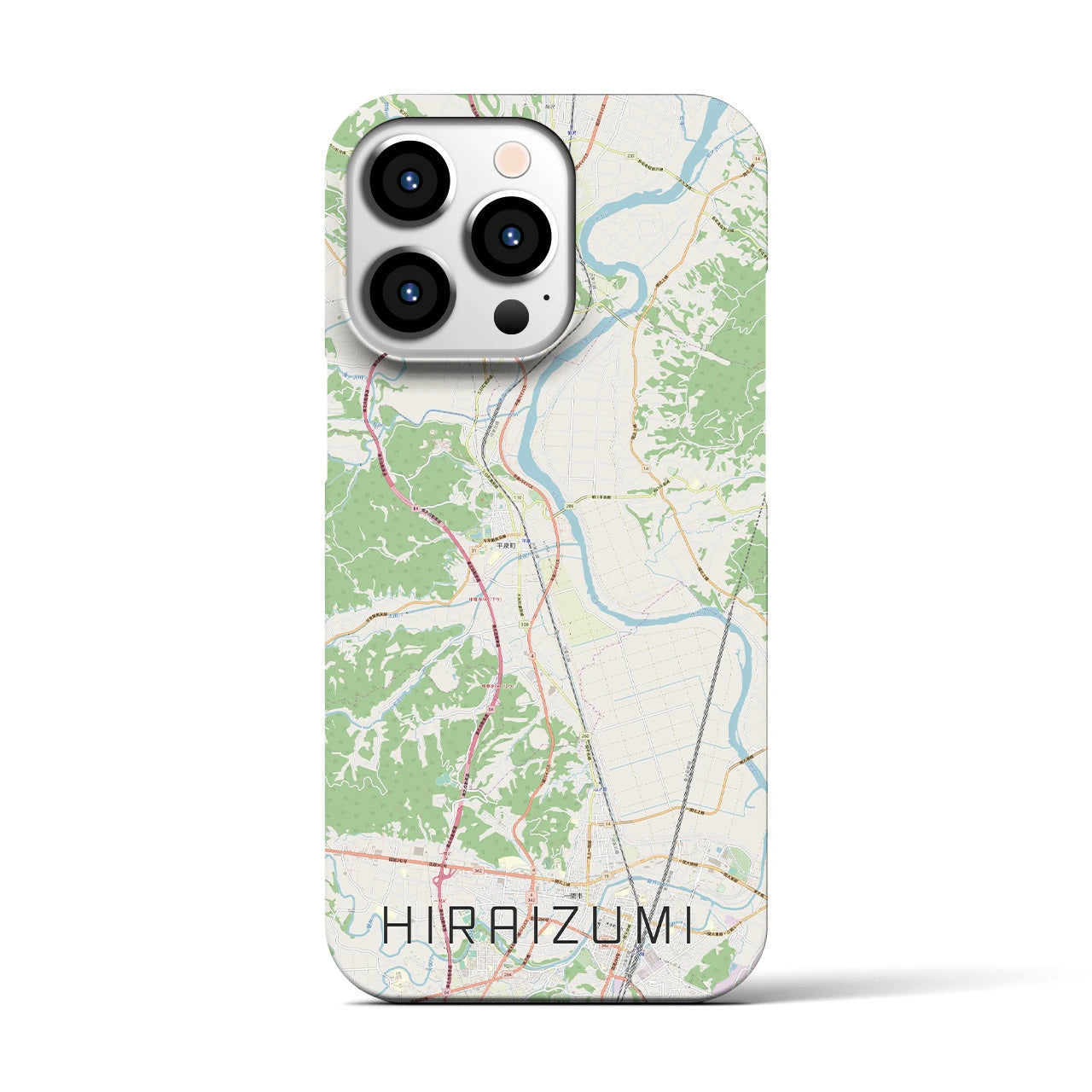 【平泉】地図柄iPhoneケース（バックカバータイプ・ナチュラル）iPhone 13 Pro 用