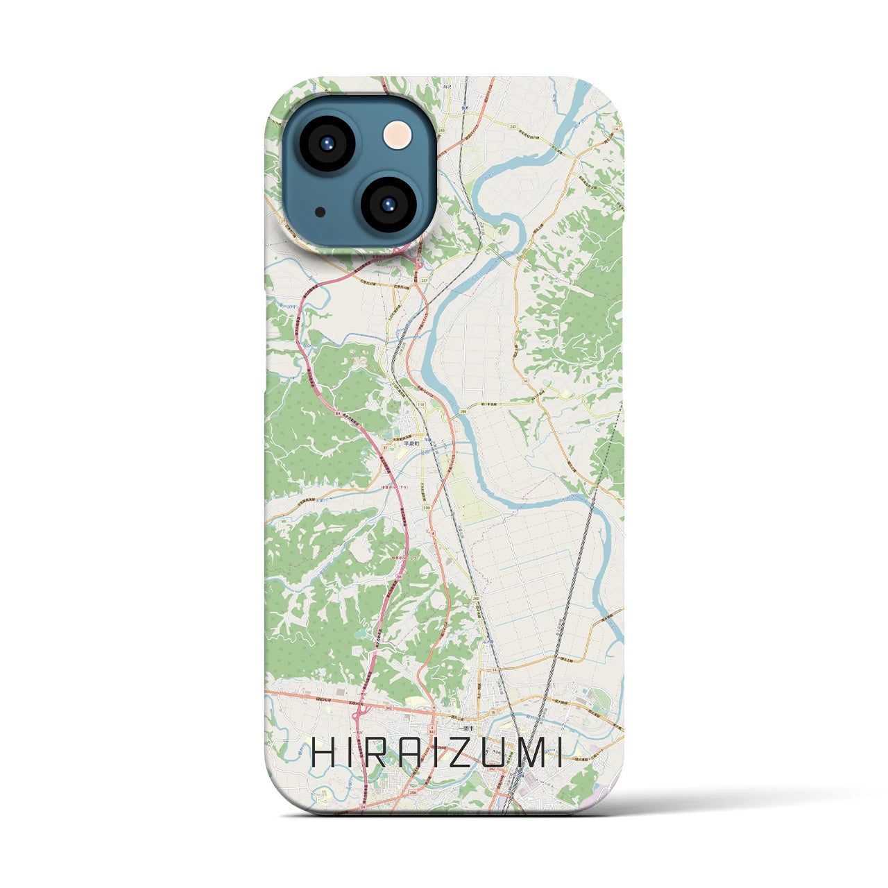 【平泉】地図柄iPhoneケース（バックカバータイプ・ナチュラル）iPhone 13 用