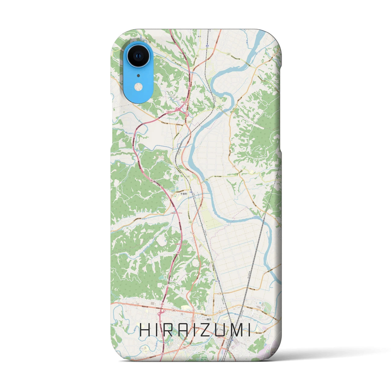 【平泉】地図柄iPhoneケース（バックカバータイプ・ナチュラル）iPhone XR 用