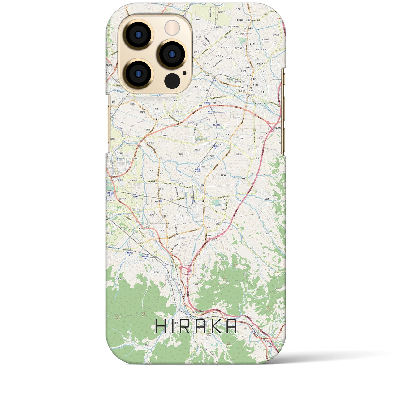 【平賀】地図柄iPhoneケース（バックカバータイプ・ナチュラル）iPhone 12 Pro Max 用