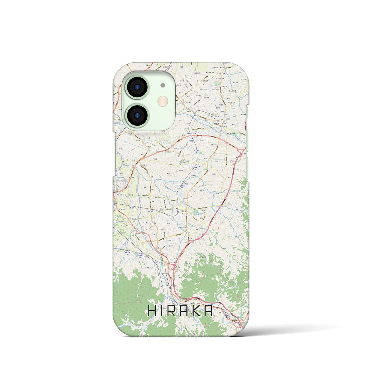 【平賀】地図柄iPhoneケース（バックカバータイプ・ナチュラル）iPhone 12 mini 用