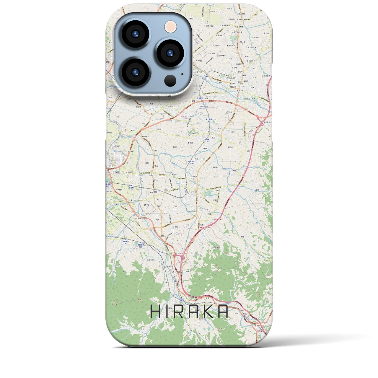 【平賀】地図柄iPhoneケース（バックカバータイプ・ナチュラル）iPhone 13 Pro Max 用