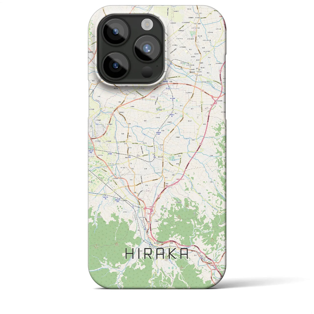【平賀】地図柄iPhoneケース（バックカバータイプ・ナチュラル）iPhone 15 Pro Max 用