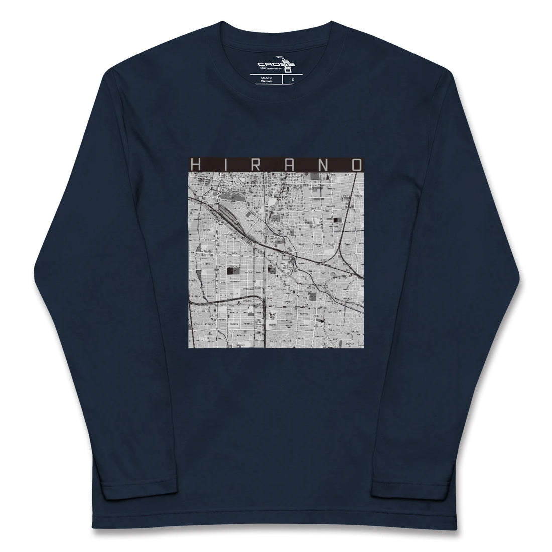 【平野(大阪府)】地図柄ロングスリーブTシャツ