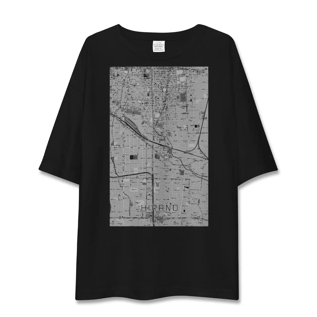 【平野（大阪府）】地図柄ビッグシルエットTシャツ