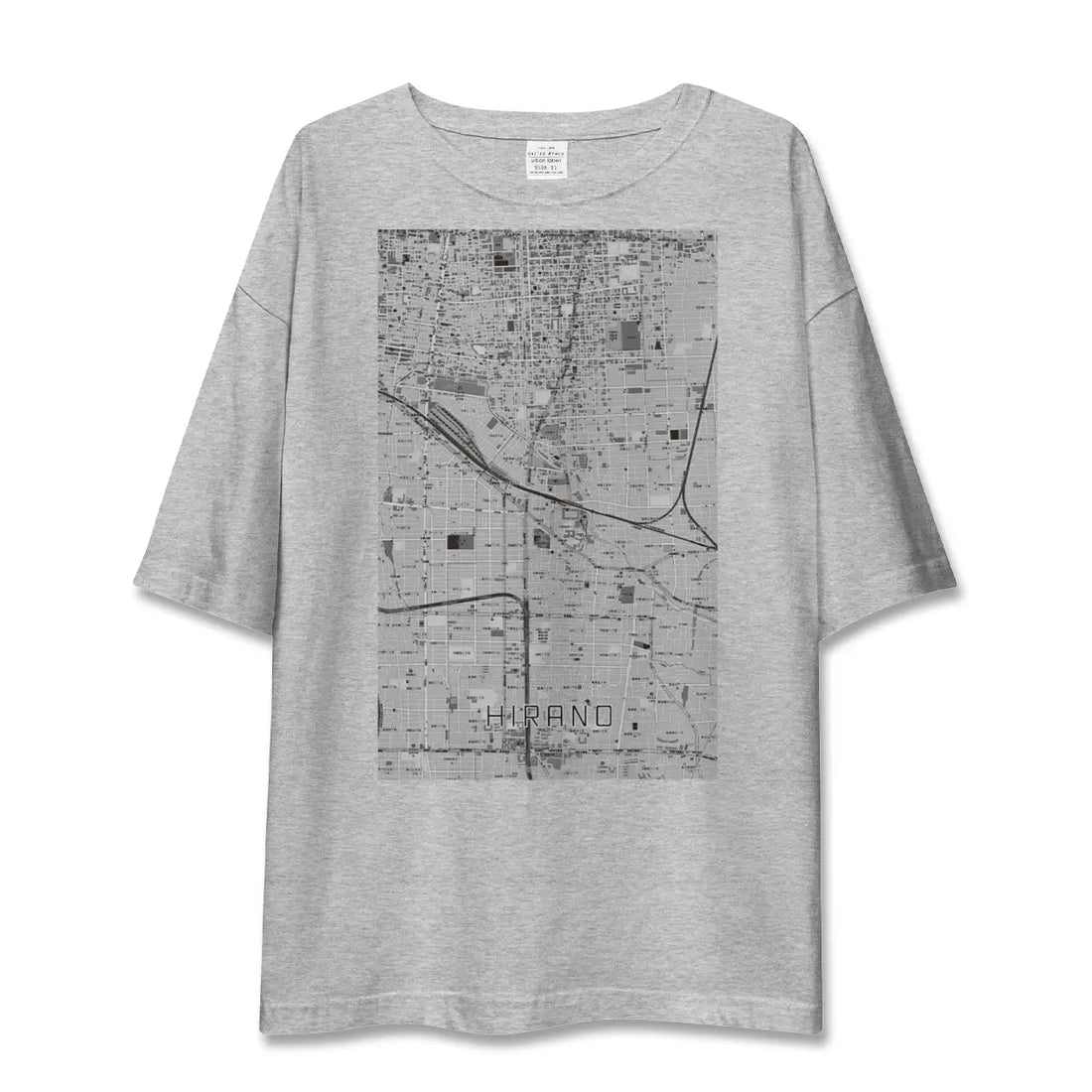 【平野（大阪府）】地図柄ビッグシルエットTシャツ