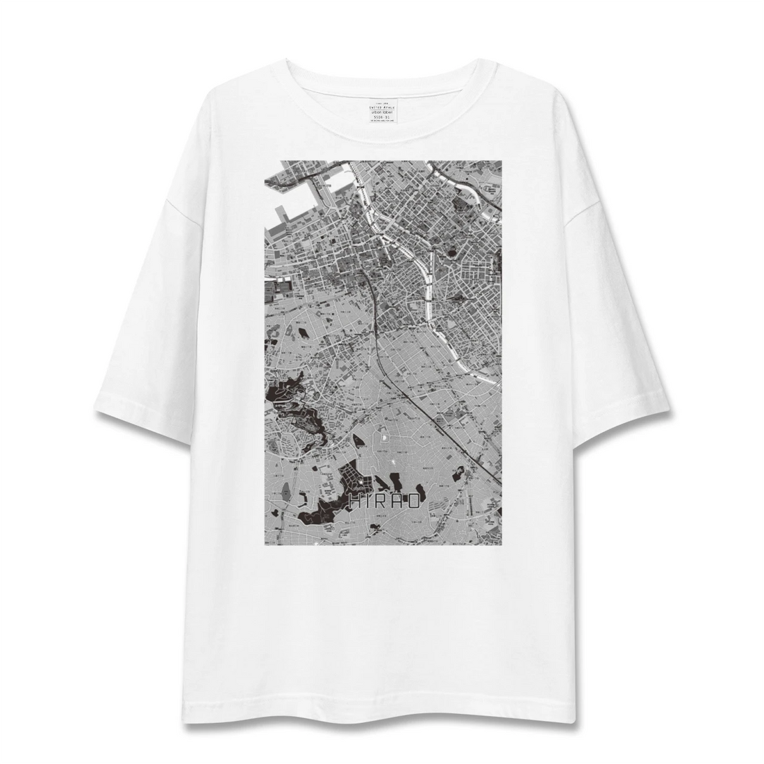 【平尾（福岡県）】地図柄ビッグシルエットTシャツ