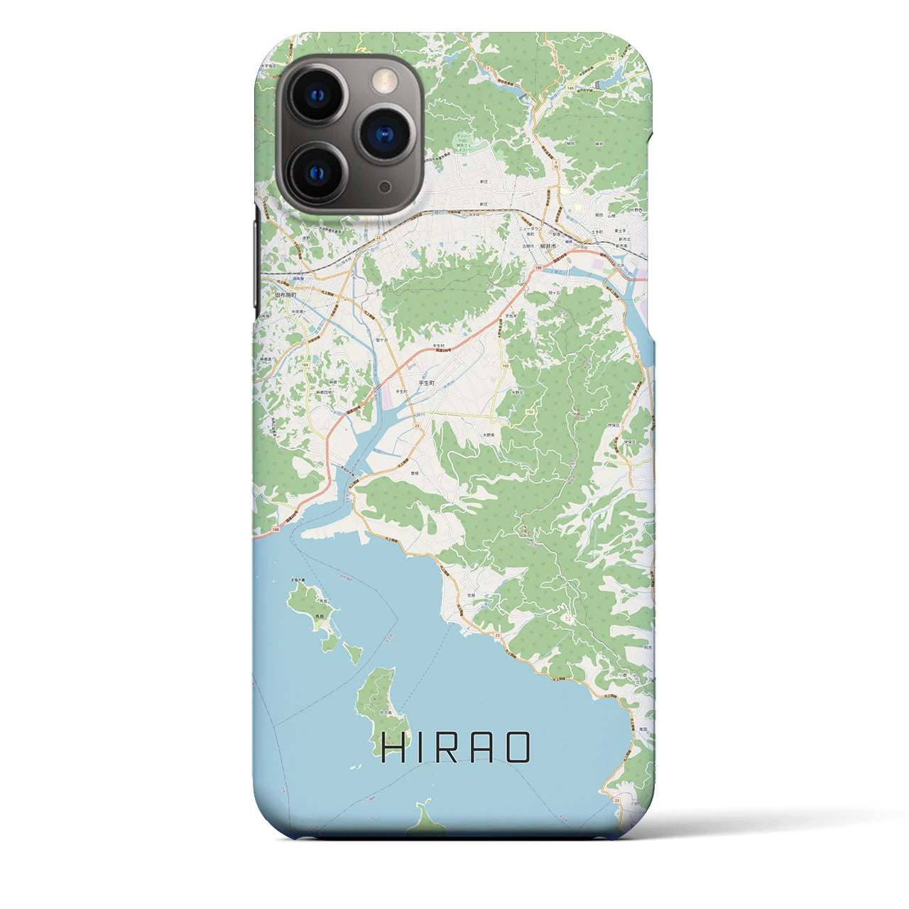 【平生】地図柄iPhoneケース（バックカバータイプ・ナチュラル）iPhone 11 Pro Max 用