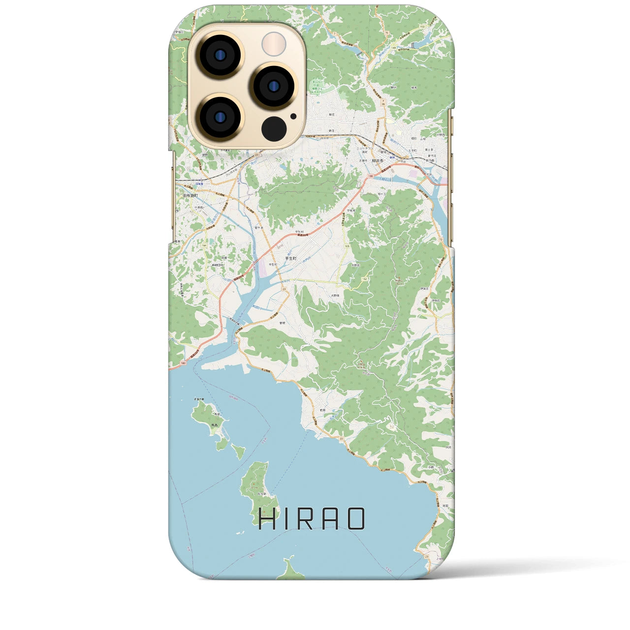 【平生】地図柄iPhoneケース（バックカバータイプ・ナチュラル）iPhone 12 Pro Max 用