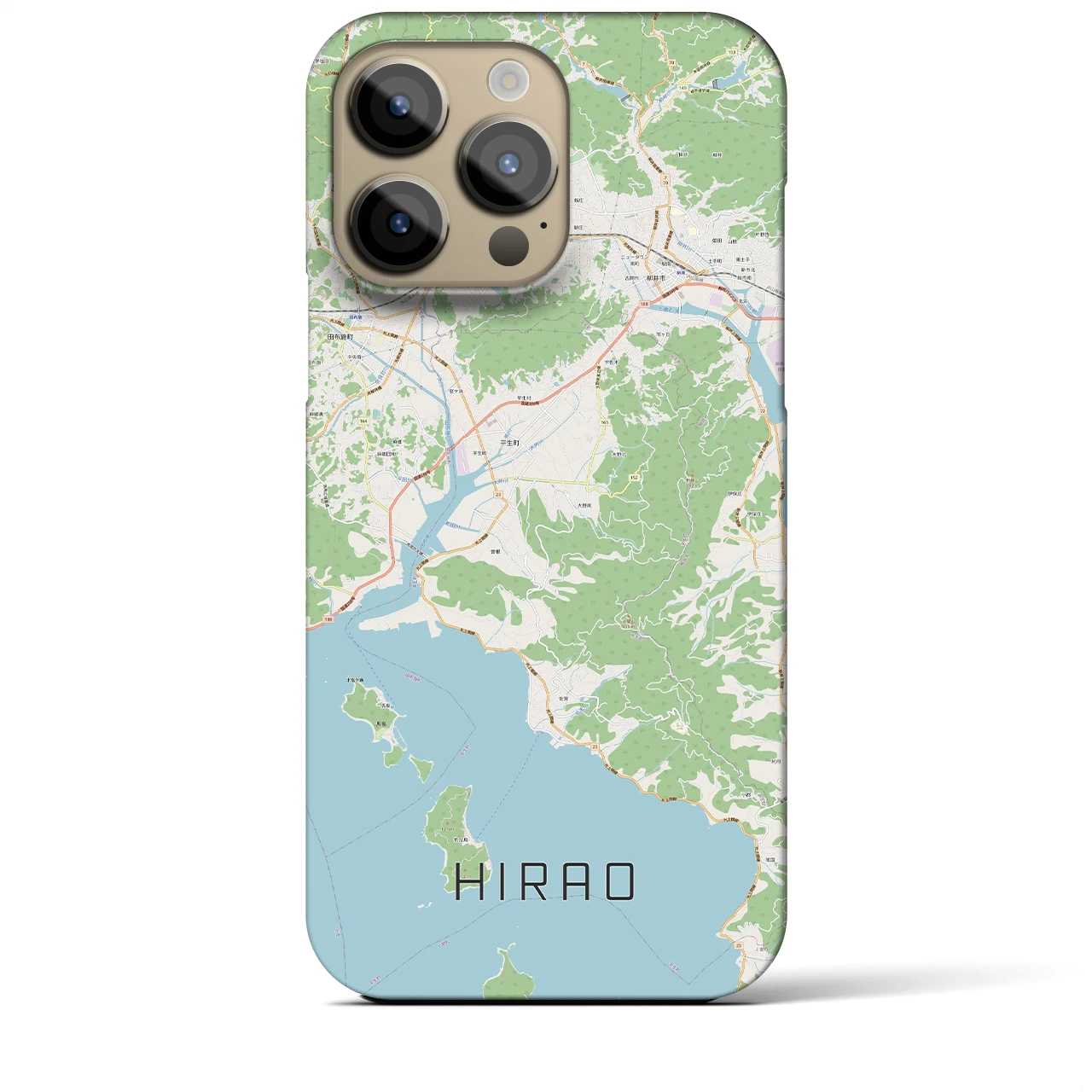 【平生】地図柄iPhoneケース（バックカバータイプ・ナチュラル）iPhone 14 Pro Max 用