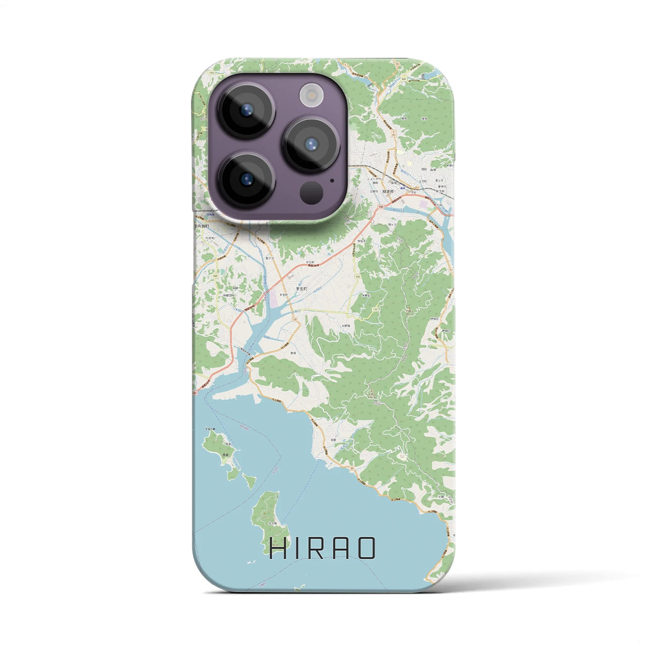 【平生】地図柄iPhoneケース（バックカバータイプ・ナチュラル）iPhone 14 Pro 用