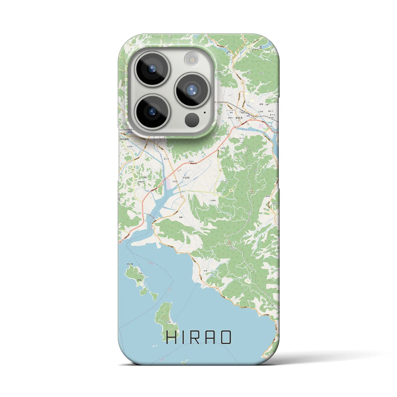 【平生】地図柄iPhoneケース（バックカバータイプ・ナチュラル）iPhone 15 Pro 用