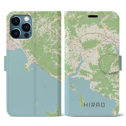 【平生（山口県）】地図柄iPhoneケース（手帳タイプ）ナチュラル・iPhone 12 / 12 Pro 用