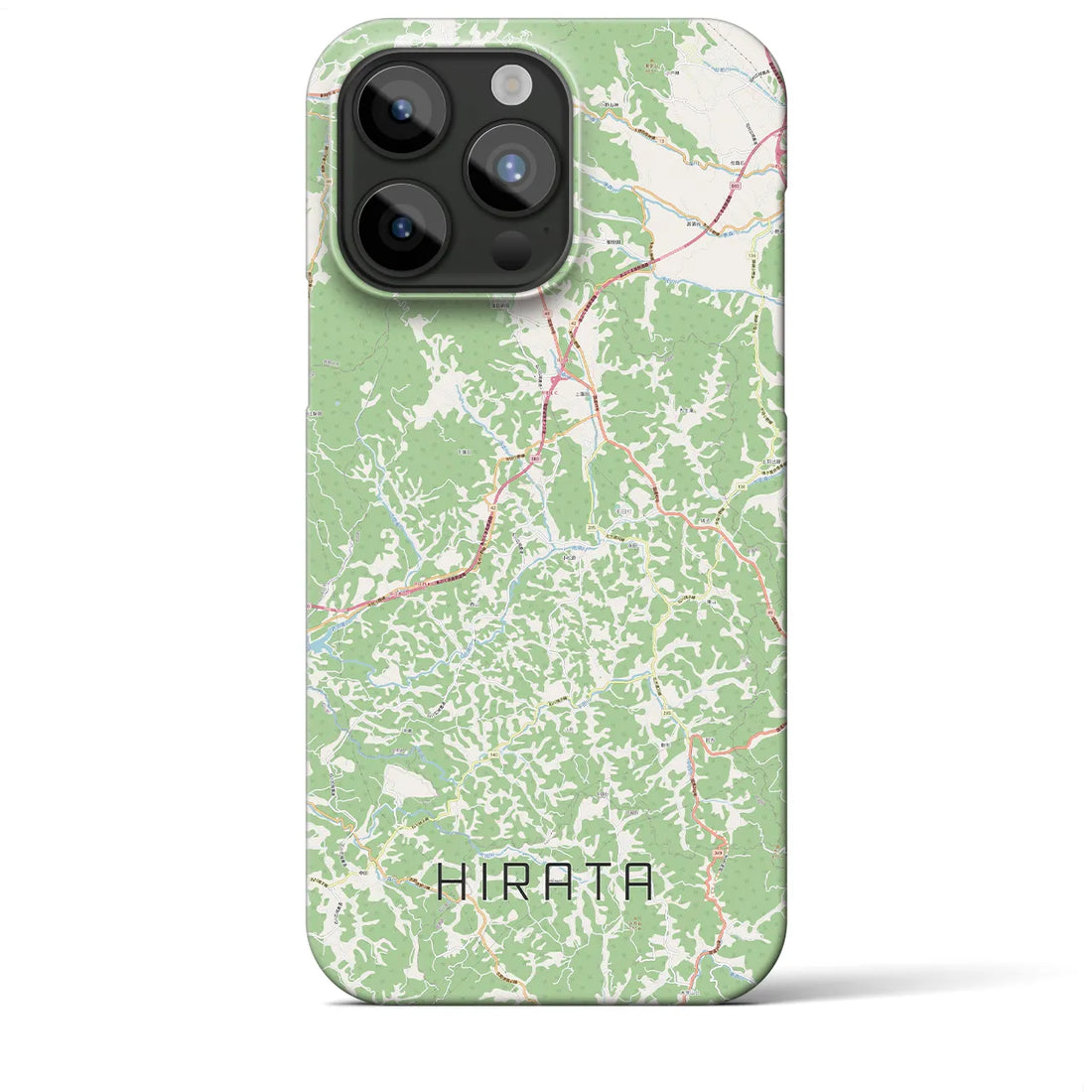 【平田】地図柄iPhoneケース（バックカバータイプ・ナチュラル）iPhone 15 Pro Max 用