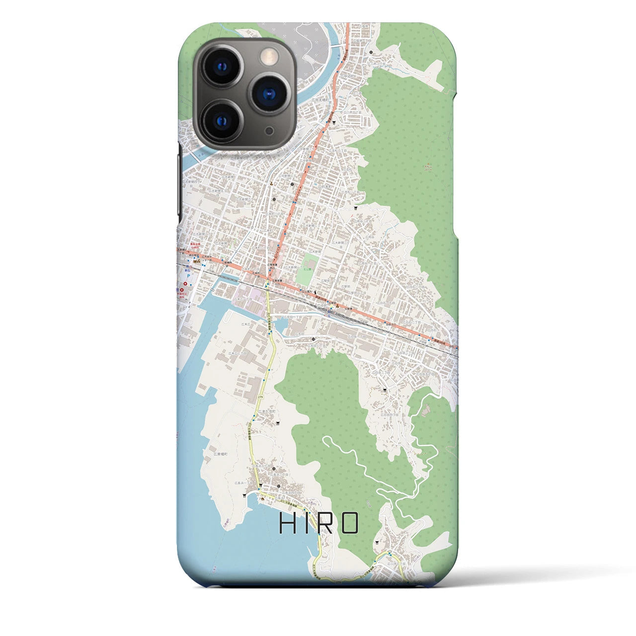 【広】地図柄iPhoneケース（バックカバータイプ・ナチュラル）iPhone 11 Pro Max 用